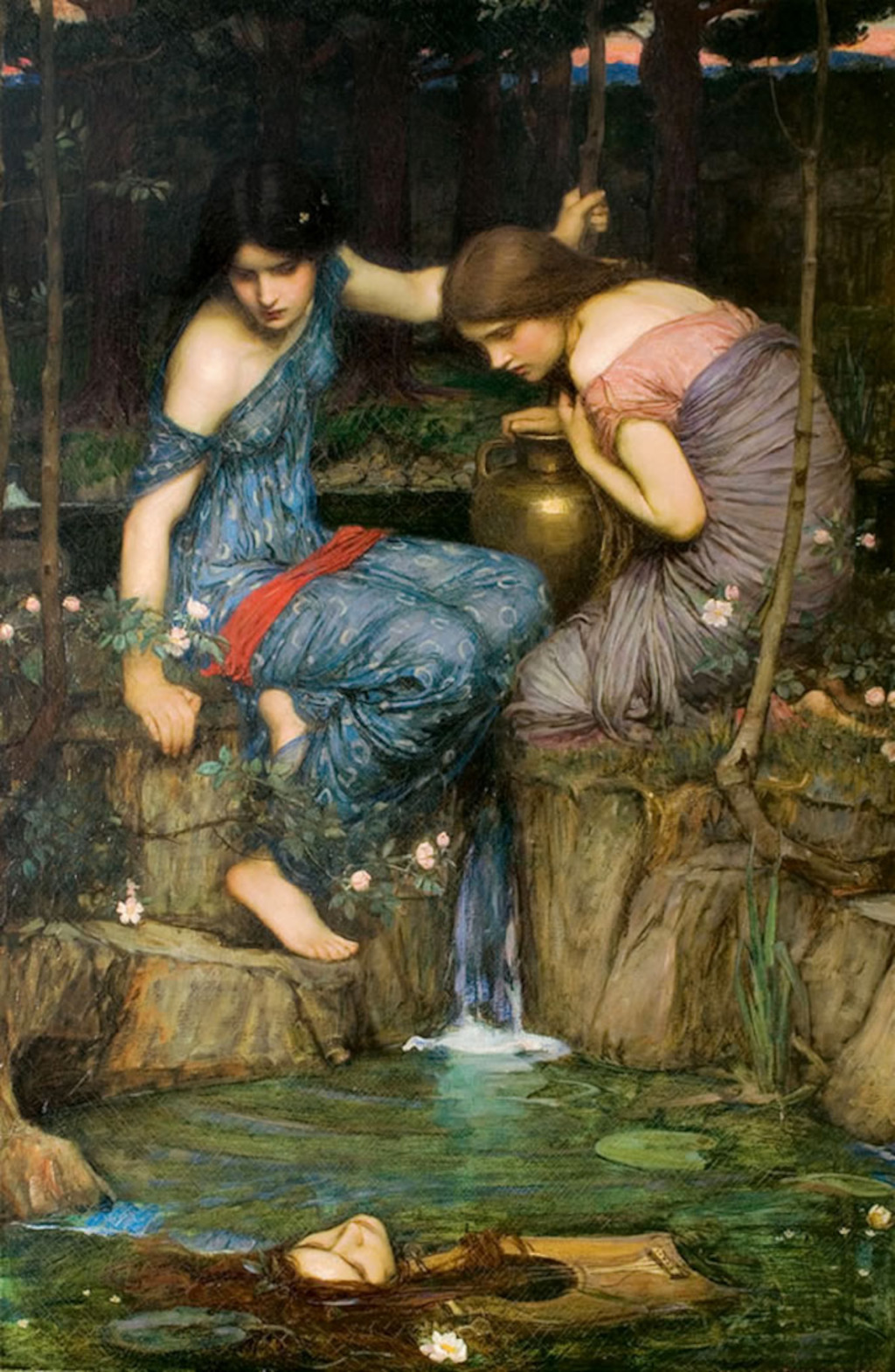 Nymphs Finding the Head of Orpheus in Detail John William Waterhouse